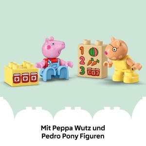 Jucarie LEGO DUPLO Peppa Wutz Traktor si Stand de Piata, 18 piese, cu 2 figurine - Img 6