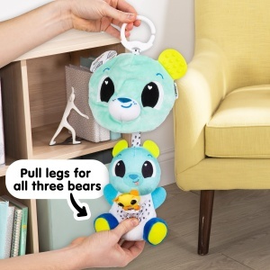 Jucarie multifunctionala Lamaze 3-in-1 Clip Go Bear albastru pentru copii 0-24 luni - Img 3