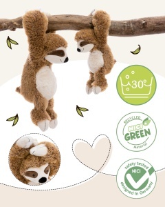 Jucarie NICI Slobby 25cm Plus Moale cu Maini cu Velcro Maro - Img 3