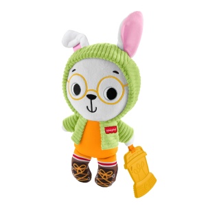 Jucarie pentru bebelusi Fisher-Price Camping JLB87 iepuras cu inel dentitie si activitati senzoriale