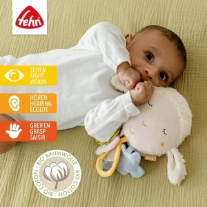 Jucarie pentru bebelusi - Oaie Activitate Fehn - din bumbac, cu sunete si accesorii - Img 2