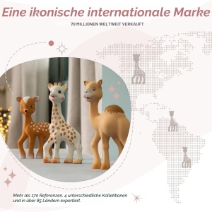Jucarie pentru bebelusi Sophie La Girafe Fanfan, cauciuc natural, maro - Img 3