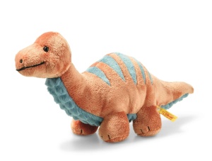 Jucarie Plus Bronko Brontosaurus Steiff 087837, 28 cm, Culoare Dunkelorange-Petrol