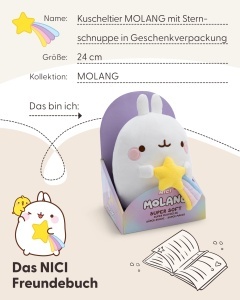 Jucarie Plus NICI Molang 24cm Alb Cu Stea Cazatoare In Cutie Cadou - Img 5
