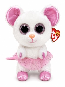 Jucarie Plush Ty Beanie Boos Nina Maus cu Tutu, 15 cm, Multicolor