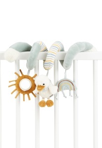 Jucarie spirala pentru bebelusi Sterntaler Edda Lou, unisex, cu sunete si oglinda, lavabila - Img 4