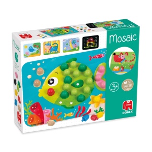 Jumbo Games GOULA Mosaic - Joc colorat cu cuie din lemn pentru copii cu varsta de 3 ani si mai mari