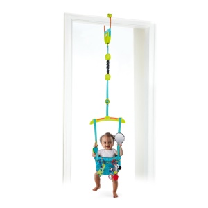 Jumper pentru usa Bright Starts Deluxe, cu 4 jucarii, scaun detasabil si usor de transportat
