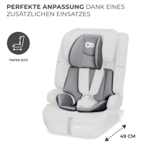 Kinderkraft SAFETY FIX 2 I-SIZE 76-150 cm Scaun pentru copii 9-36 kg, scaune auto pentru copii cu isofix, reglare tetiera, sisteme speciale de siguranta, centuri in 5 puncte, set insertie, gri - Img 9