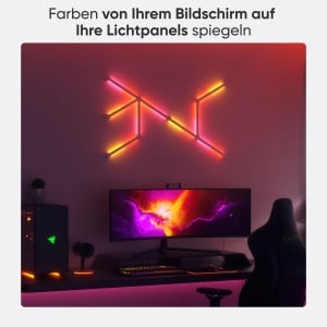 Kit de iluminare inteligent Nanoleaf Lines 60 grade, 9 LED RGBW, modular, 16 milioane culori - Img 6