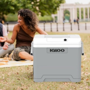 Lada frigorifica electrica IGLOO IE42 42L 12V230V cu maner telescopic si roti Gri - Img 2