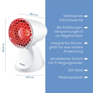 Lampa cu Infrarosu Beurer IL 11, 100W, 5 Neghiuri, Alb - Img 6
