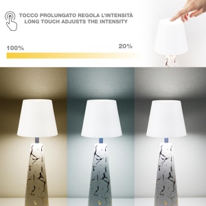 Lampa de birou Beper MARBLE, design marmorat cu detalii aurii, 3 lumini, acumulator 36h - Img 4