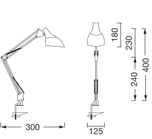 Lampa de birou LEDVANCE Office Line E27, alba, cu clip si doua articulatii - Img 7