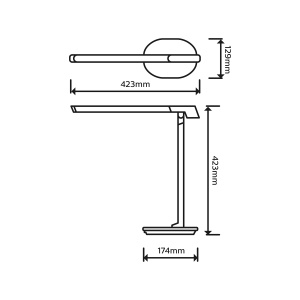 Lampa de birou PHILIPS LED Sword, dimmabila, gri, design elegant - Img 3