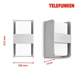 Lampa de exterior TELEFUNKEN 321004TF, E27, 12W, Argintie-Alba - Img 5