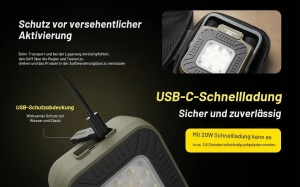 Lampa de lucru Nitecore NWL30, 3000 Lumen, 18000mAh, USB-C, IP66 - Img 6