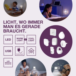Lampa de noapte Osram NIGHTLUX cu senzor de miscare, IP54, alba - Img 2