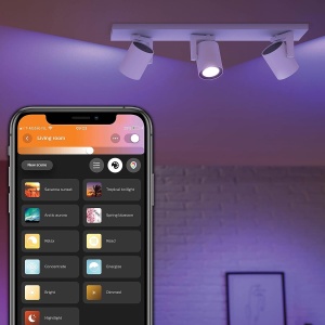 Lampa de tavan Philips Hue Argenta cu 3 Spoturi, 1050 lm, LED Dimmabil, Alb - Img 3