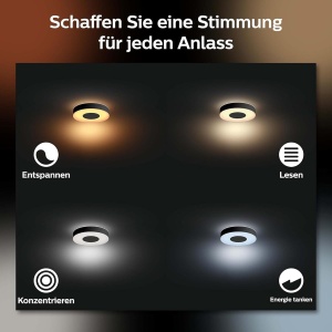 Lampa de tavan Philips Hue Xamento, negru, 16 milioane de culori, dimabila - Img 8