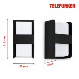 Lampa Exterioara TELEFUNKEN 215x120x115 mm E27 IP44 Negru-Alb - Img 5