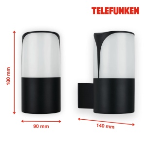 Lampa Exterioara TELEFUNKEN E27 max. 12W, Negru, IP44 - Img 5