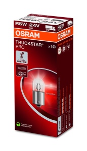 Lampa Halogen OSRAM TRUCKSTAR PRO R5W, 24V, 120 Helligkeit, 10 buc