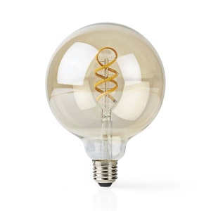 Lampa LED Filament Inteligenta Nedis WIFILRT10G125 E27, 4.9W, Alb Cald la Alb Rece