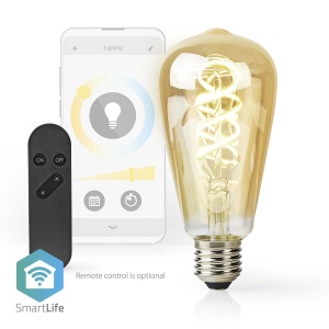Lampa LED Filament Nedis Smartlife ST64 E27 360 lm 4.9 W Alb Cald la Alb Rece - Img 4