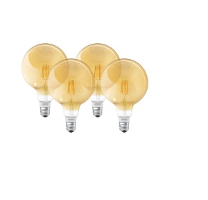 Lampa LED Inteligenta LEDVANCE Smarte, E27, Dimmabila, Filament Globe Gold, 4 buc