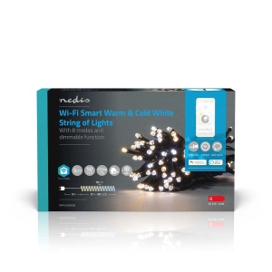Lampa LED inteligenta Nedis SmartLife, 5 m, 50 LED-uri, Negru