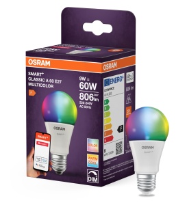 Lampa LED Inteligenta Osram SMART E27, 9W, RGBW, Dimmabila