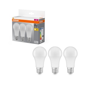 Lampa LED OSRAM Base Classic A, E27, 13W, 2700K, 3 bucati
