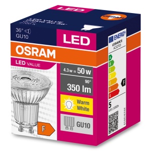 Lampa LED Osram PAR16 GU10 4.3W 2700K 36 Grade 10 bucati - Img 3