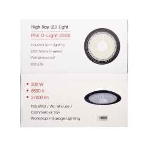 Lampa LED PNI D-Light 2200, 200 W, 27000 lm, Culoare Neagra - Img 4