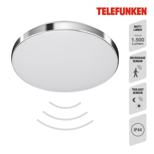 Lampa LED TELEFUNKEN cu senzor de miscare, 16W, 1500 Lumen, AlbChrom, 29cm - Img 2