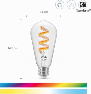 Lampa LED WiZ ST64, dimmabila, 16 milioane culori, control smart prin aplicatie - Img 5