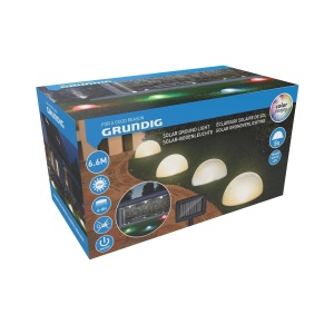 Lampa solara de gradina Grundig cu suport pentru pamant, lumina RGB si calda, IP44 - Img 7