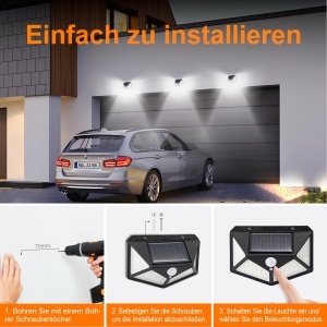Lampa solara GRIFEMA GDK203-2 cu 100 LED-uri, senzor de miscare, IP65 - Img 5