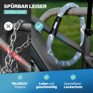 Lant antifurt Fischer PROTEC SK100, 100 cm, 2 chei, verde - Img 5