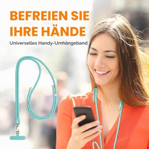 Lant pentru telefon GRIFEMA, albastru, lungime ajustabila 35-75 cm, nylon rezistent - Img 3