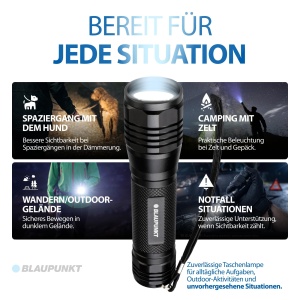 Lanterna LED Blaupunkt 1600 lm, 3 moduri, 6x AA, 2 bucati - Img 5