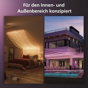 Lanterne LED Philips Hue Festavia, 250 Mini LED-uri, 20 m, Alb si Culoare - Img 5