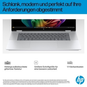 Laptop 2-in-1 HP OmniBook X Flip, 16 3K Touchscreen, Intel Core Ultra 7, 32GB RAM, 1TB, Argintiu - Img 8