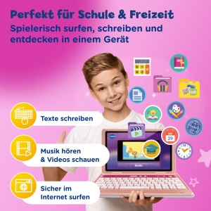 Laptop educational VTech Genio, 40 jocuri, roz, pentru copii 5-12 ani - Img 3