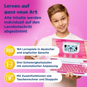 Laptop educativ VTech Explorer Pro roz - 164 jocuri, 8 categorii de invatare - Img 3