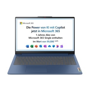 Laptop Lenovo IdeaPad Slim 3 15.6 FHD AMD Athlon Silver 10 128GB SSD 8GB RAM Abyss Blue - Img 1