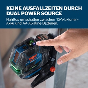Laser combinat Bosch Professional GCL 12V-50-22 CG (raza de lucru de pana la 50 m cu receptor, sursa de alimentare dubla, aplicatie de la distanta de nivelare, suport RM 20, adaptor pentru baterie, 4 x 1.5V LR6, geanta, BT 150) - Img 5