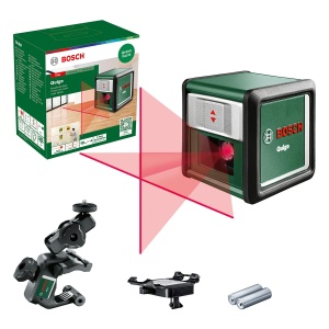 Laser cu linii incrucisate Bosch Quigo cu clema universala MM 2 (aliniere simpla si precisa cu pozitionare flexibila a sculei datorita clemei, in cutie) - Img 1