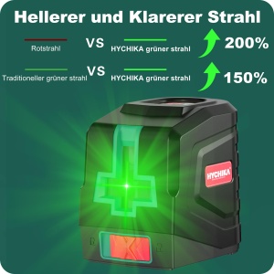Laser de nivelare cu stativ HYCHIKA, verde, auto-nivelare, 8 ore autonomie - Img 3